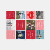 バレンタインデーの写真コラージギフト フリースブランケット (正面(横))