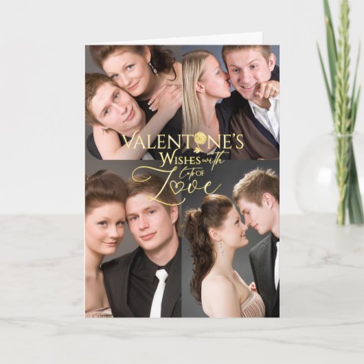 バレンタインデーの写真コラージュ記念品 カード (正面)