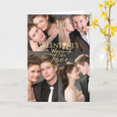 バレンタインデーの写真コラージュ記念品 カード (黄色い花)