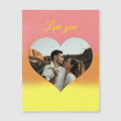 バレンタインデーの写真ハート マグネット招待状 (正面)