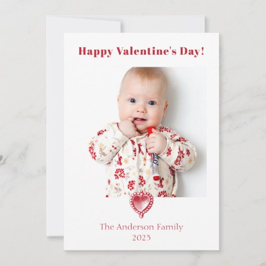 バレンタインデーの写真ヴィンテージハートカード (正面)