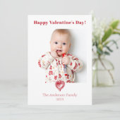 バレンタインデーの写真ヴィンテージハートカード (スタンド正面)