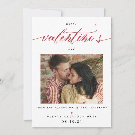 バレンタインデーの写真婚式が日付を救う セーブザデート (正面)