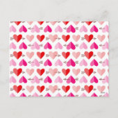 バレンタインデーの写真華やかな金ゴールド教室 シーズンポストカード (裏面)