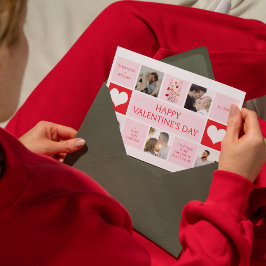 バレンタインデーの写真5枚 コラージュ フラット ホリデー カード