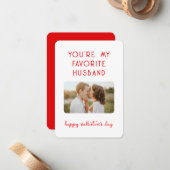 バレンタインデーの写真 あなたは私のお気に入りの夫 ノートカード (正面/裏面インサイチュ)