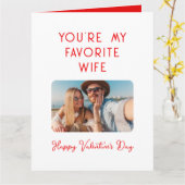 バレンタインデーの写真 あなたは私のお気に入りの妻 カード (黄色い花)