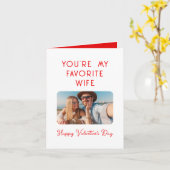 バレンタインデーの写真 あなたは私のお気に入りの妻 カード (黄色い花)