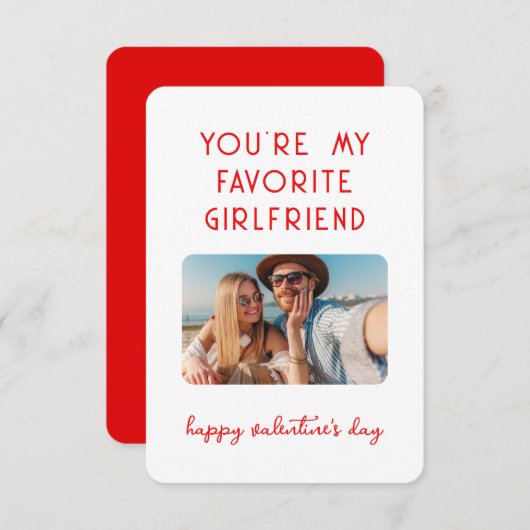 バレンタインデーの写真 あなたは私のお気に入りの彼女 ノートカード (正面/裏面)