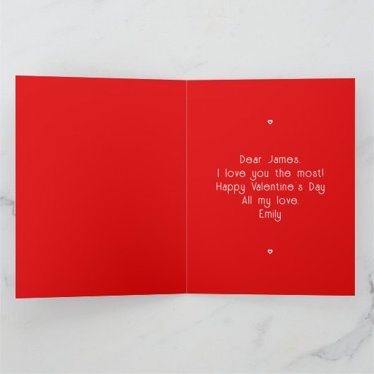 バレンタインデーの写真 あなたは私のお気に入りの彼氏 カード (内部)