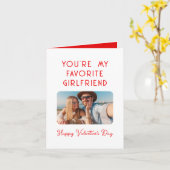 バレンタインデーの写真 あなたは私の最も好きな彼女 カード (黄色い花)