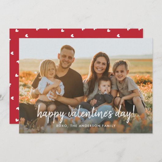 バレンタインデーの写真 | エレガントでスタイリッシュなスクリプト シーズンカード (正面/裏面)