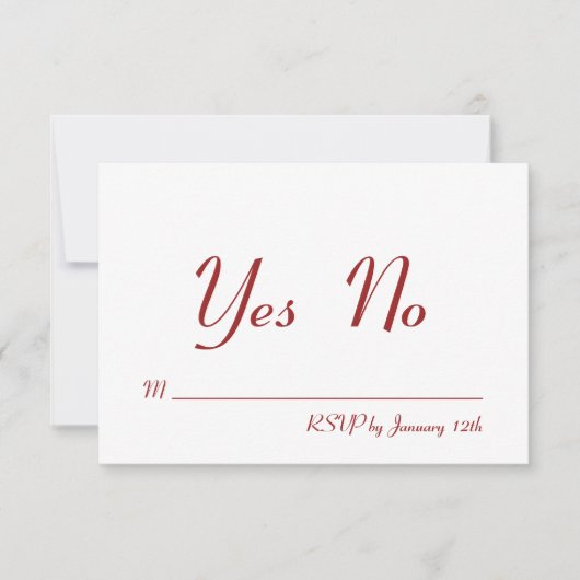 バレンタインデーの出欠確認 招待状 (正面)