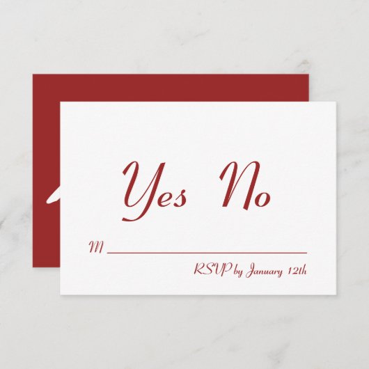 バレンタインデーの出欠確認 招待状 (正面/裏面)