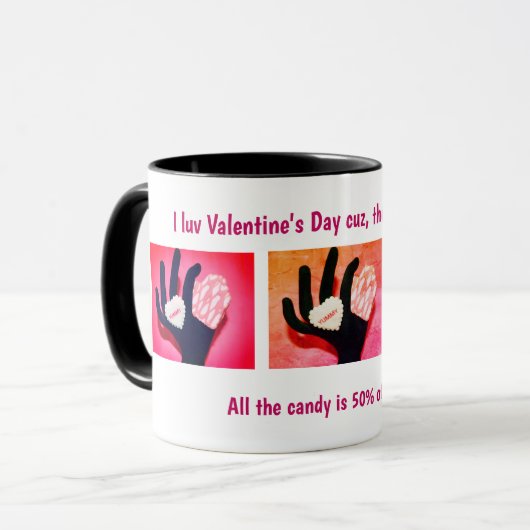 バレンタインデーの割引キャンデーのマグの後のAJ日 マグカップ (正面左)