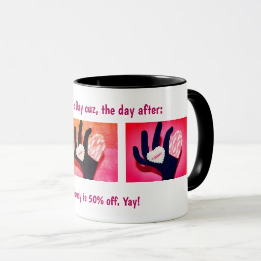 バレンタインデーの割引キャンデーのマグの後のAJ日 マグカップ (正面右)