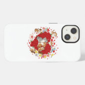 バレンタインデーの動物の愛 iPhoneケース (裏面横)