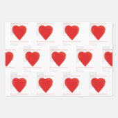 バレンタインデーの包み紙と紙 ラッピングペーパーシート (正面)