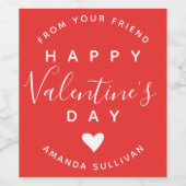 バレンタインデーの友情ワインラベル ワインラベル (シングルラベル)