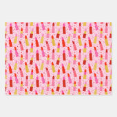 バレンタインデーの口紅とハート ラッピングペーパーシート (正面)