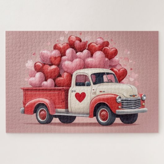 バレンタインデーの古い愛のトラック ジグソーパズル (横)