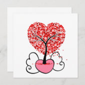 バレンタインデーの可愛いギフト 招待状 (正面/裏面)