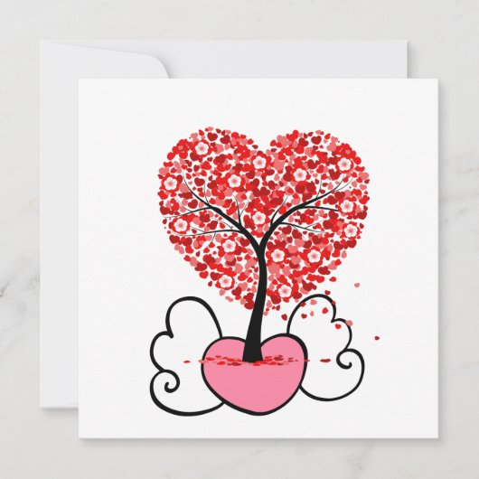 バレンタインデーの可愛いギフト 招待状 (正面)