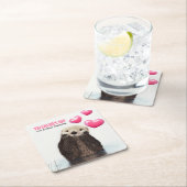 バレンタインデーの可愛いハート スクエアペーパーコースター (インサイチュ)