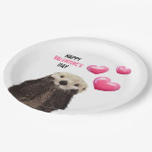 バレンタインデーの可愛いハート ペーパープレート (アングル)