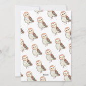 バレンタインデーの可愛いフクロウ シーズンカード (裏面)