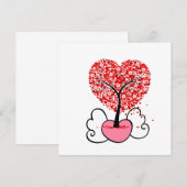 バレンタインデーの可愛いプレゼント サンキューカード (正面/裏面)