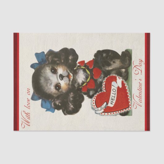 バレンタインデーの可愛い子犬!!薄葉紙 薄葉紙 (正面)