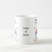 バレンタインデーの可愛い恋する小鳥 コーヒーマグカップ (中央)