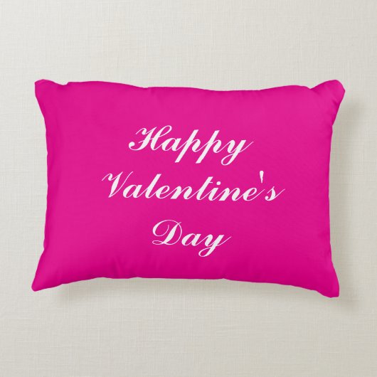 バレンタインデーの台本ロマンチックなホットピンクかわいい2025 アクセントクッション (裏面)