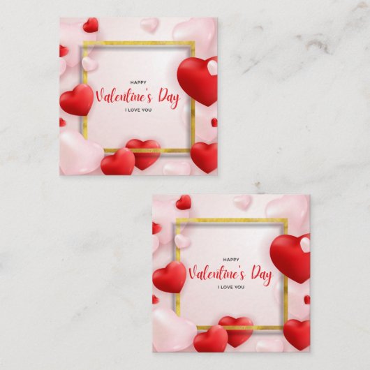 バレンタインデーの名刺 スクエア名刺 (正面/裏面)