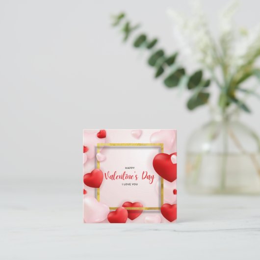 バレンタインデーの名刺 スクエア名刺 (スタンド正面)