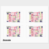 バレンタインデーの四角形シール 長方形シール (シート)