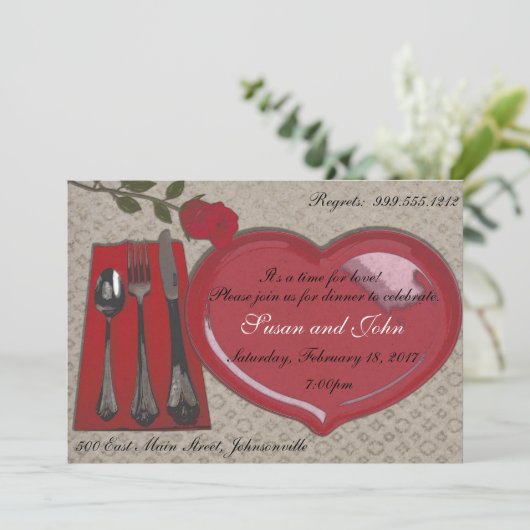 バレンタインデーの夕食の招待状 招待状 (スタンド正面)