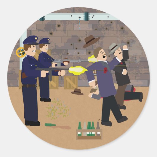 バレンタインデーの大虐殺シンプル(歴史) ラウンドシール (正面)