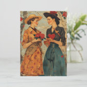 バレンタインデーの女性向けヴィンテージ シーズンカード (スタンド正面)