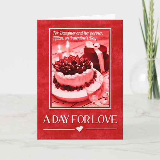 バレンタインデーの娘そして彼女のパートナーのため シーズンカード (正面)