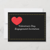 バレンタインデーの婚約パーティー招待状 招待状 (裏面)