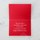 バレンタインデーの子どもへの挨拶 カード (内部)