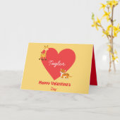 バレンタインデーの子どもへの挨拶 カード (黄色い花)