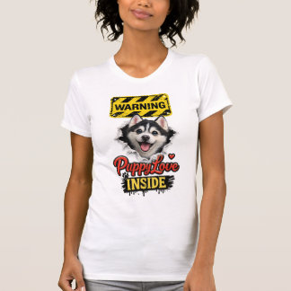 バレンタインデーの子犬の愛 Tシャツ