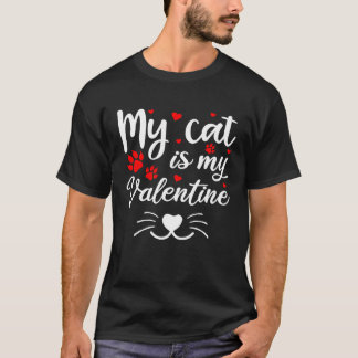 バレンタインデーの子猫 私の猫は私のバレンタイン ネコちゃん服 Tシャツ