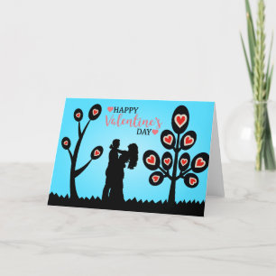 バレンタインデーの幸せなカップル シーズンカード