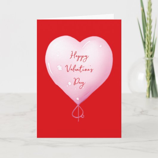 バレンタインデーの幸せなハートのカスタム明るい赤 シーズンカード (正面)