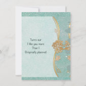 バレンタインデーの彼氏 ティールブルー ゴールド エレファント カード (裏面)