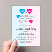 バレンタインデーの性別を表示 アクリル招待状 (インサイチュ (ポータブル))